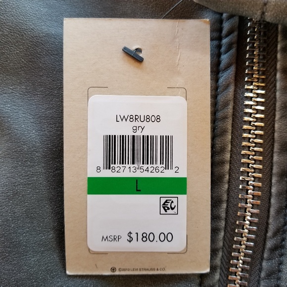 Levi's Faux Leather Moto Motorcycle Jacket Large - Picture 7 of 8